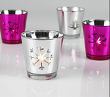 Silver Electroplating Candle Glass Cups Decorative For Restaurants Churches